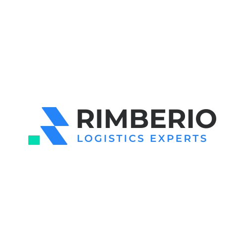 Blue and Green Minimalist Modern Logistics Company Logo